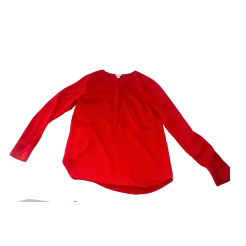 J.Crew Ruby Red Soft Satin Concealed Button Down … - image 7